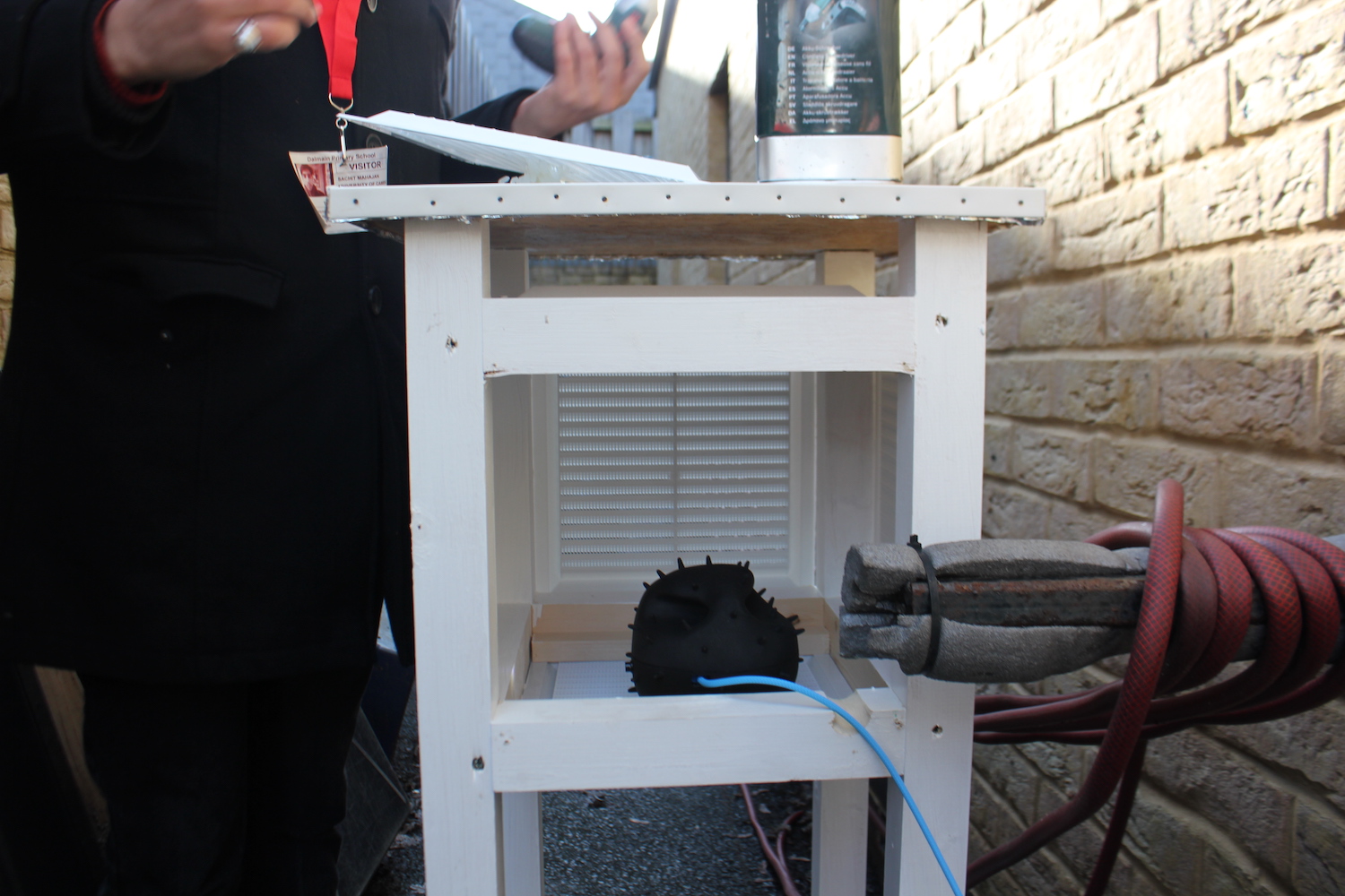 Dustbox 2.0 installed in a Stevenson screen down the alley way of a building