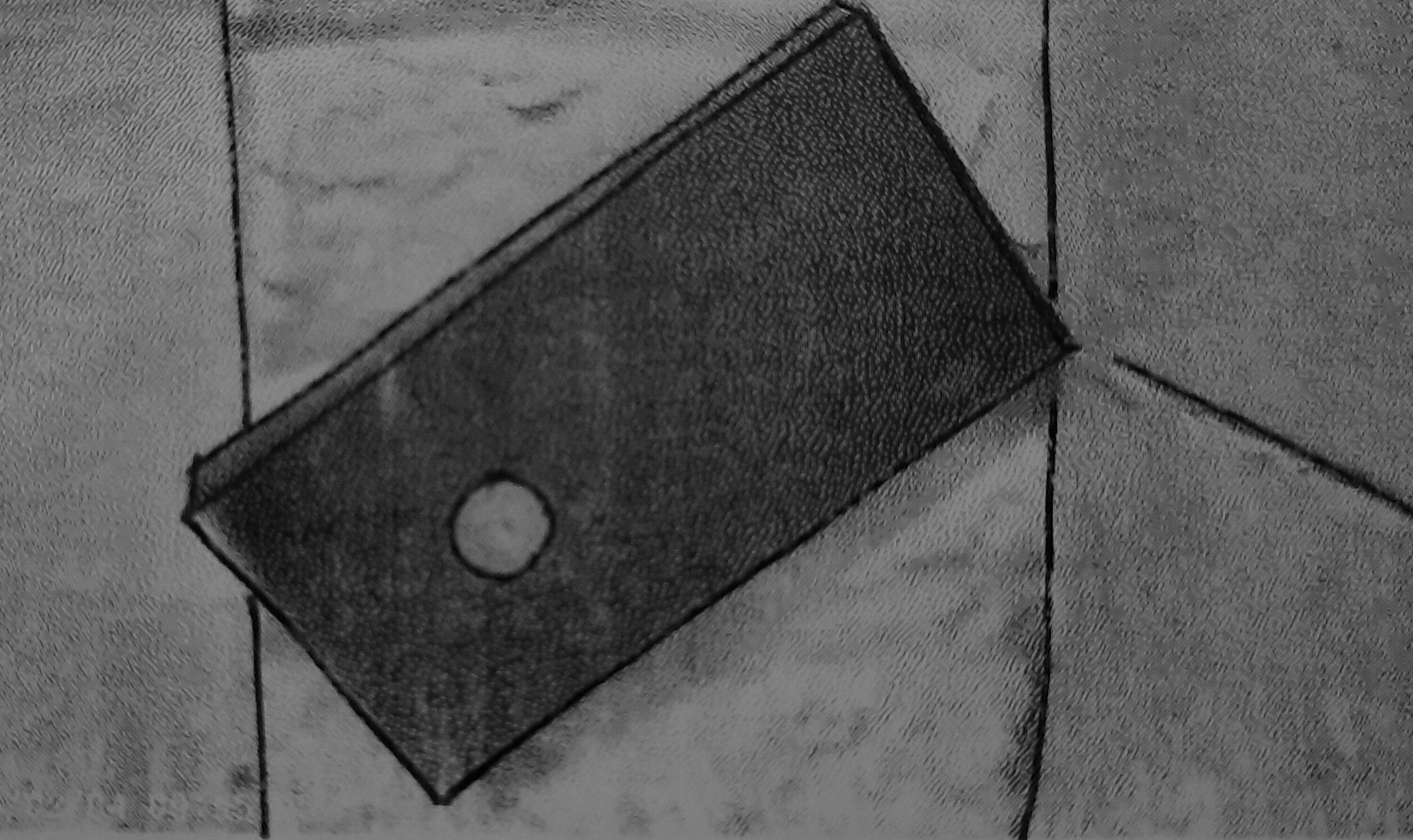 A rectangular piece of wood attached to the wall with one screw in the middle, an axis around which it can spin