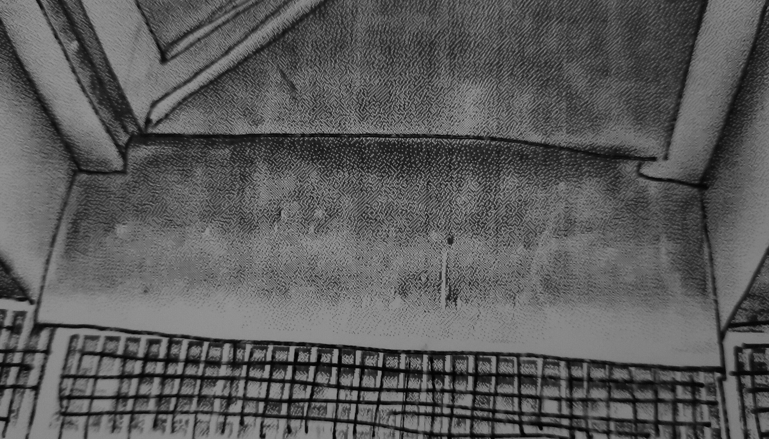 Door opening of the main building, picture made from outside, showing the absence of a height difference