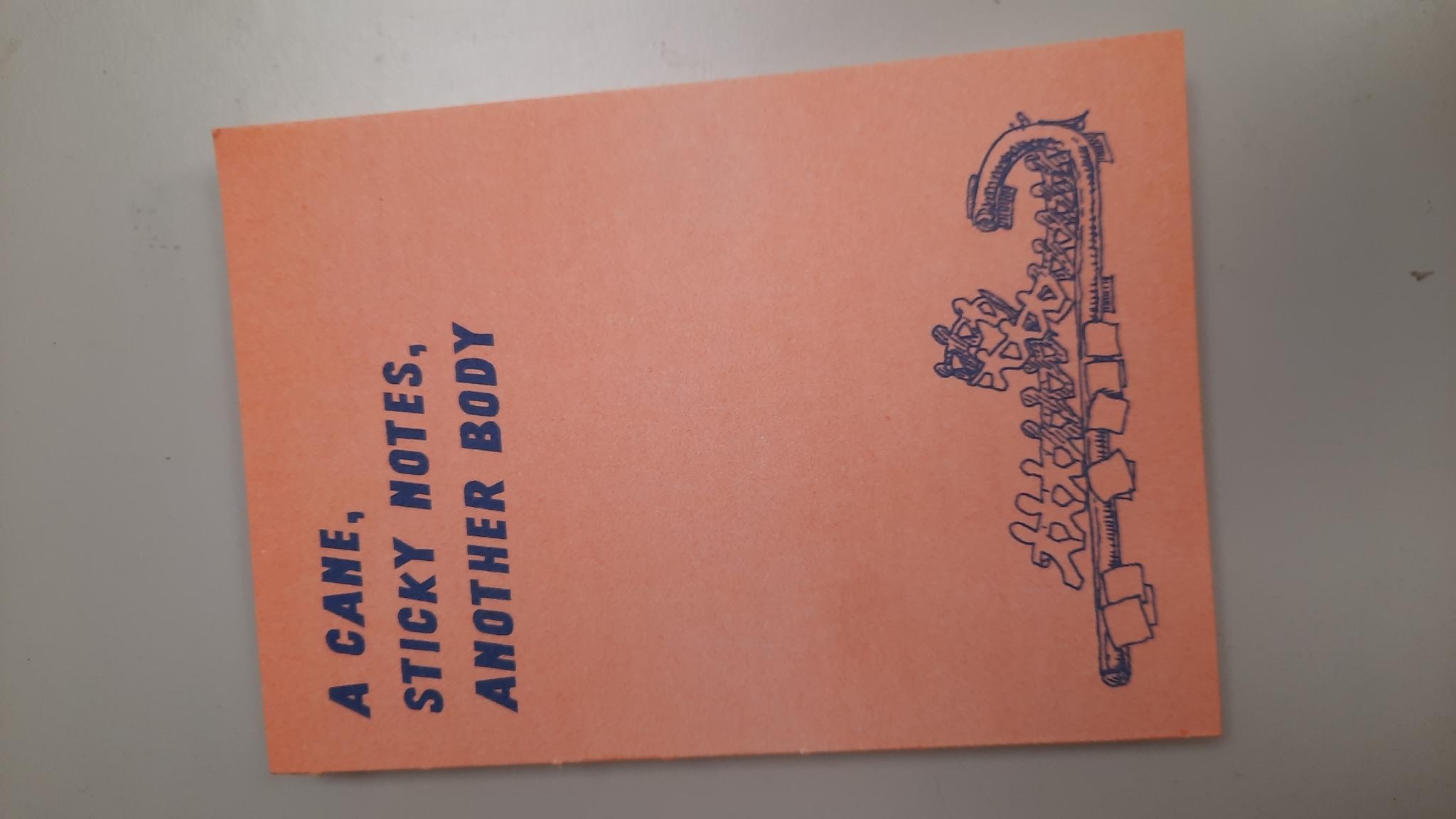 Photo of the book cover of A Cane, Sticky Notes, Another Body